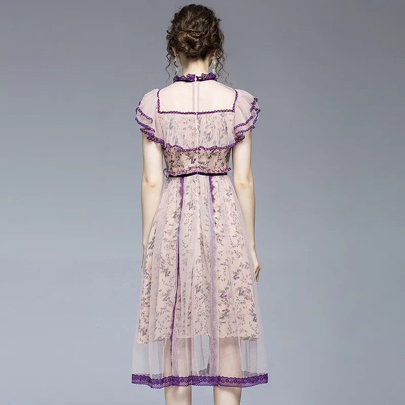 Fairy Dress Women Summer Butterfly Short Sleeve Floral Lace Ruffle Patchwork Mesh Light Purple Midi Maxi Elegant Fashion Dresses
Fairy Dress Women Summer Butterfly Short Sleeve Floral Lace Ruffle Patchwork Mesh Light Purple Midi Maxi Elegant Fashion Dresses