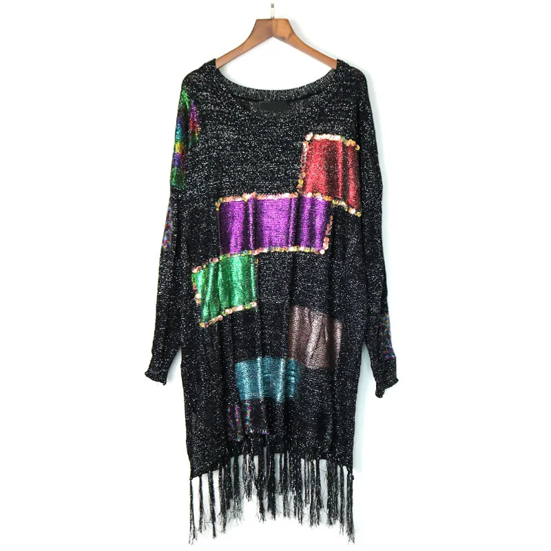 Vintage Geometric Sweaters Women Tide Tassel Jumpers Long Sleeve Fashion Loose Casual Plus Size Tops Female Tops Punk LT978S30
Vintage Geometric Sweaters Women Tide Tassel Jumpers Long Sleeve Fashion Loose Casual Plus Size Tops Female Tops Punk LT978S30