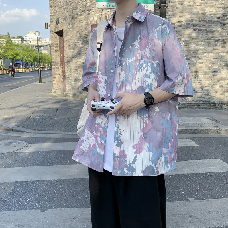 Tie Dye Print Shirts for Men 2021 Summer New Casual Loose Half Sleeve Shirt Harajuku Hip Hop Streetwear Tops Couple Clothing
Tie Dye Print Shirts for Men 2021 Summer New Casual Loose Half Sleeve Shirt Harajuku Hip Hop Streetwear Tops Couple Clothing