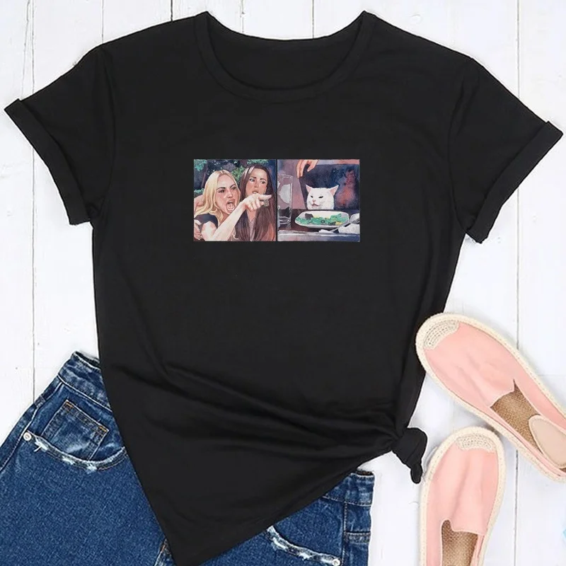 HAHAYULE-JBH Lady Yelling At A Cat Funny T-Shirt Women Trending Cute Printed Tee Gift Cat Lover Tees Fashion Tees Memes T Shirt
HAHAYULE-JBH Lady Yelling At A Cat Funny T-Shirt Women Trending Cute Printed Tee Gift Cat Lover Tees Fashion Tees Memes T Shirt