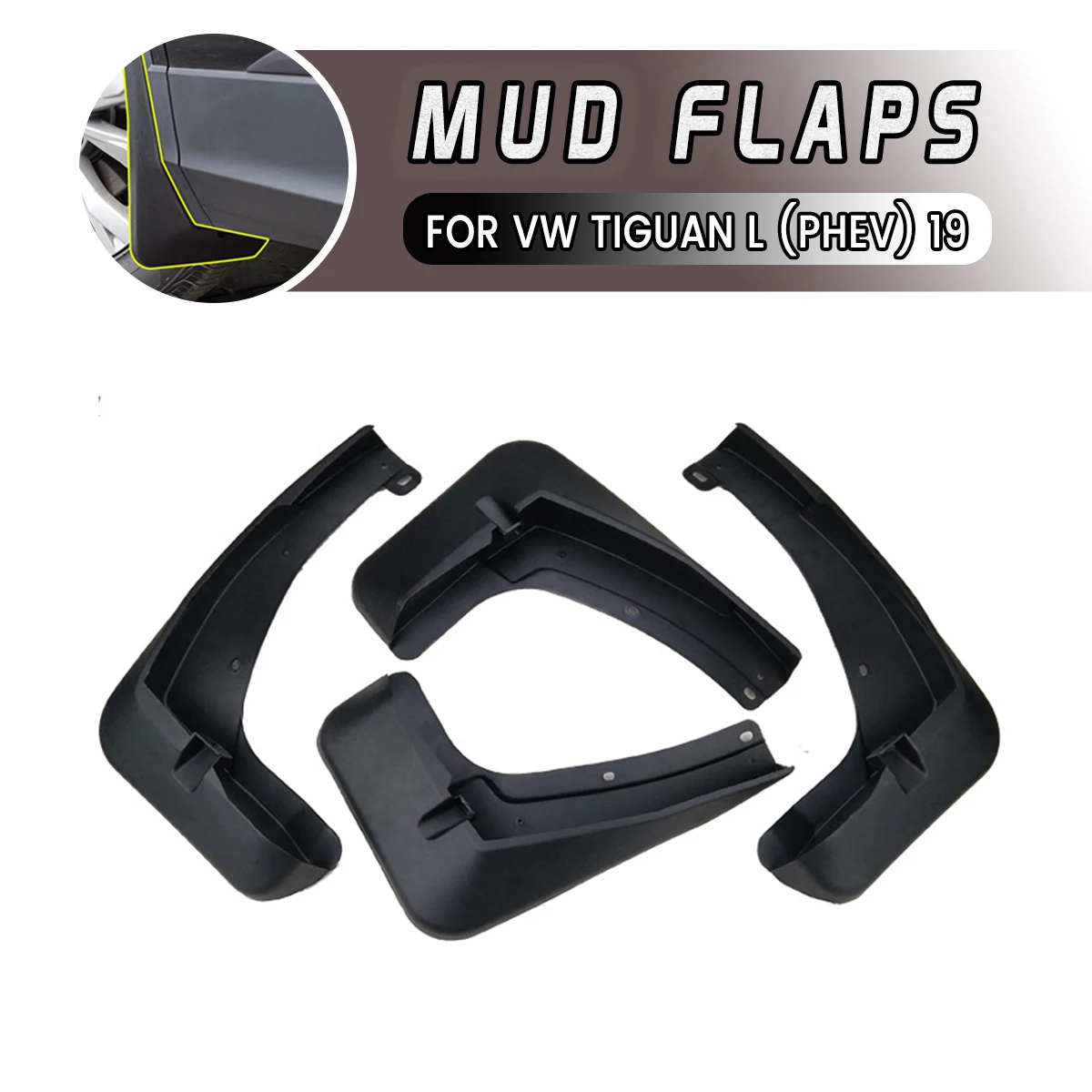

For VW TIGUAN L (PHEV) 2019 Car Front Rear Car Mudguards Fender Flares Mud Guard Flap Anti Splash Mudflaps Soft Good Tenacity