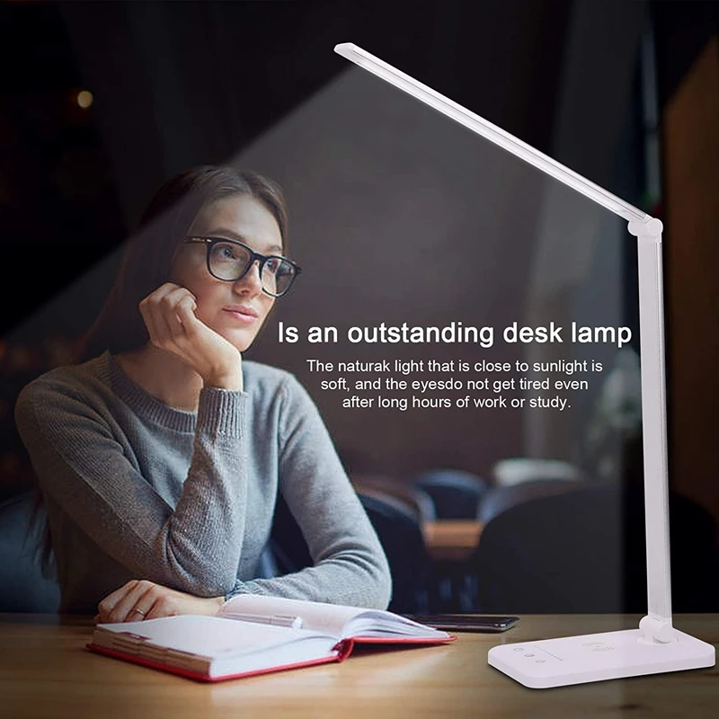 LED Desk Lamp with Wireless Charger, USB Charging Port, 5 Brightness Levels 5 Lighting Modes Eye-Caring Office Lamp
LED Desk Lamp with Wireless Charger, USB Charging Port, 5 Brightness Levels 5 Lighting Modes Eye-Caring Office Lamp