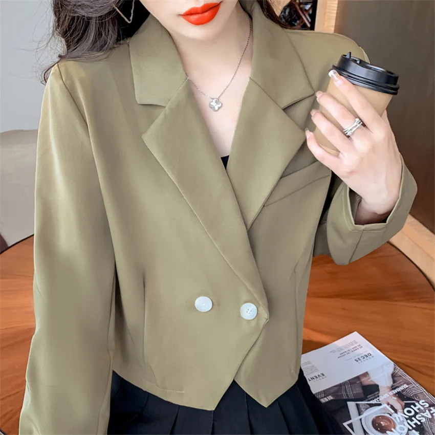 Korean Fashion Short Blazer Women Long Sleeve White Black Short Blazer Femme Coat Spring Autumn Outwear Veste Femme
Korean Fashion Short Blazer Women Long Sleeve White Black Short Blazer Femme Coat Spring Autumn Outwear Veste Femme