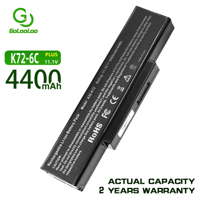 Golooloo Аккумулятор для ноутбука Asus A32-N71 A32-K72 K72 K72F K72D K72DR K73 K73SV K73S K73E N73SV X72 X73 N71
Golooloo Аккумулятор для ноутбука Asus A32-N71 A32-K72 K72 K72F K72D K72DR K73 K73SV K73S K73E N73SV X72 X73 N71