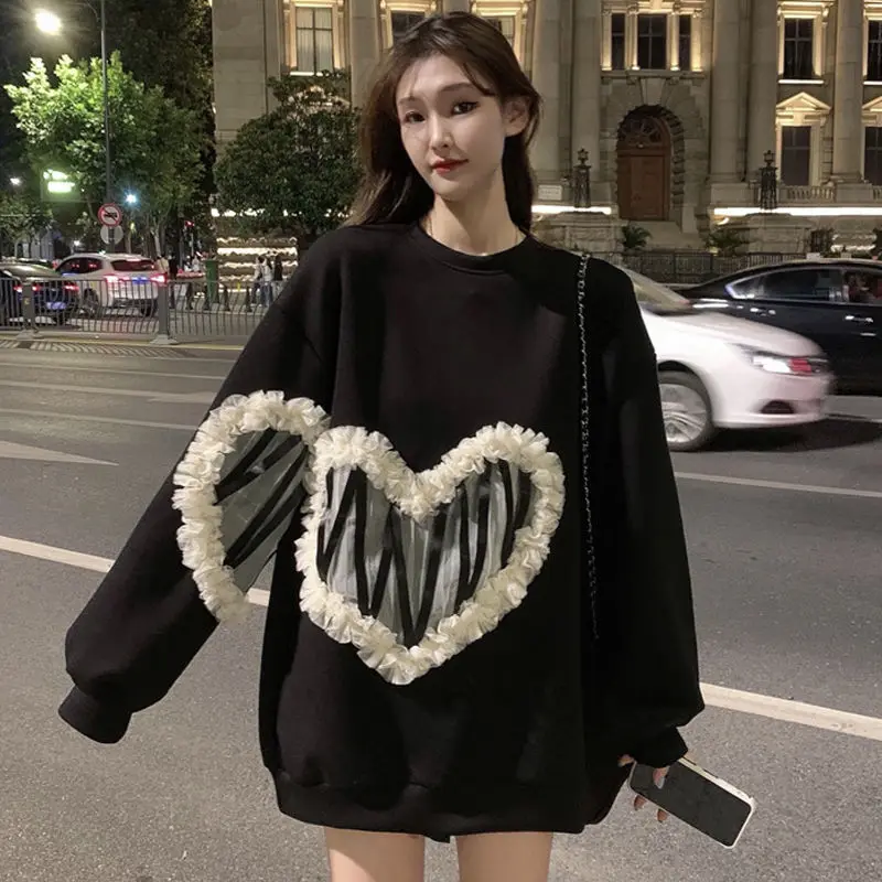 Fall 2021 Women's Sweatshirt New Love Loose Pullover Long Sleeve Kawaii Harajuku White Black Sweatshirts Woman Clothes Gothic
Fall 2021 Women's Sweatshirt New Love Loose Pullover Long Sleeve Kawaii Harajuku White Black Sweatshirts Woman Clothes Gothic