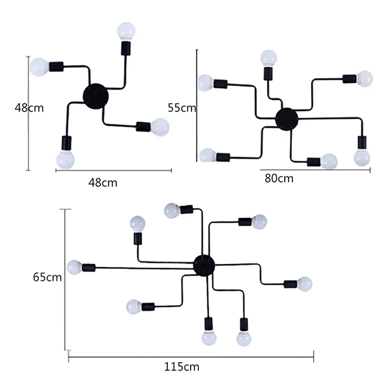 Vintage Wrought Iron LED Ceiling Lights 4/6/8 Heads Retro Industrial Loft Rod Ceiling Lamp Living Dining Room Home Decor Fixture
Vintage Wrought Iron LED Ceiling Lights 4/6/8 Heads Retro Industrial Loft Rod Ceiling Lamp Living Dining Room Home Decor Fixture