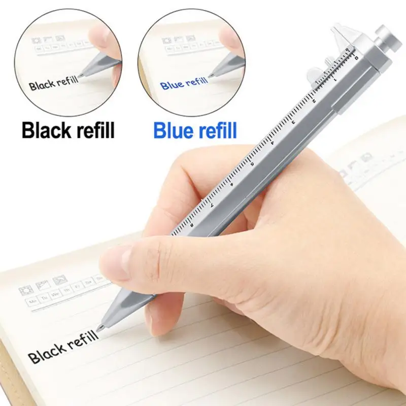 Vernier Caliper Tool Black/Blue Marker Pen Ballpoint Pen Silver Vernier Caliper Multifunction Pen Creative School Gifts 0-100MM
Vernier Caliper Tool Black/Blue Marker Pen Ballpoint Pen Silver Vernier Caliper Multifunction Pen Creative School Gifts 0-100MM
