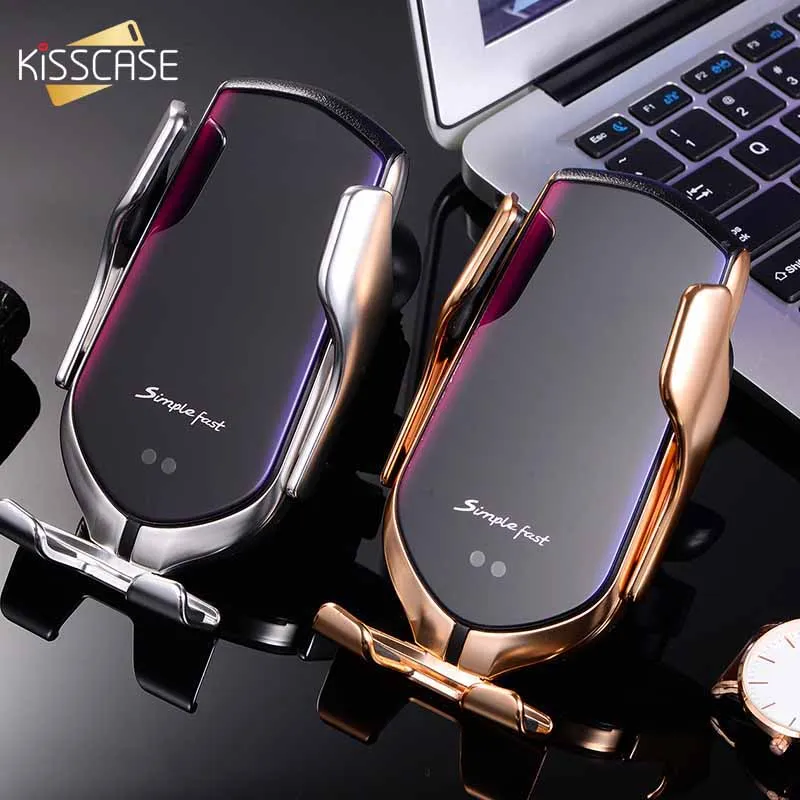 KISSCASE Автомобильный держатель для телефона на магните 2 в 1 беспроводной зарядное