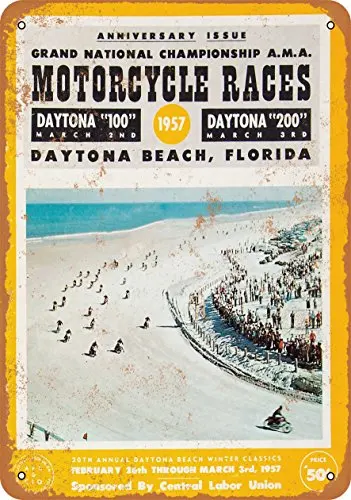 Металлический знак-1957 Daytona пляжные Гонки на мотоциклах-винтажный Настенный декор для кафе, пивного бара, декоративные поделки
Металлический знак-1957 Daytona пляжные Гонки на мотоциклах-винтажный Настенный декор для кафе, пивного бара, декоративные поделки