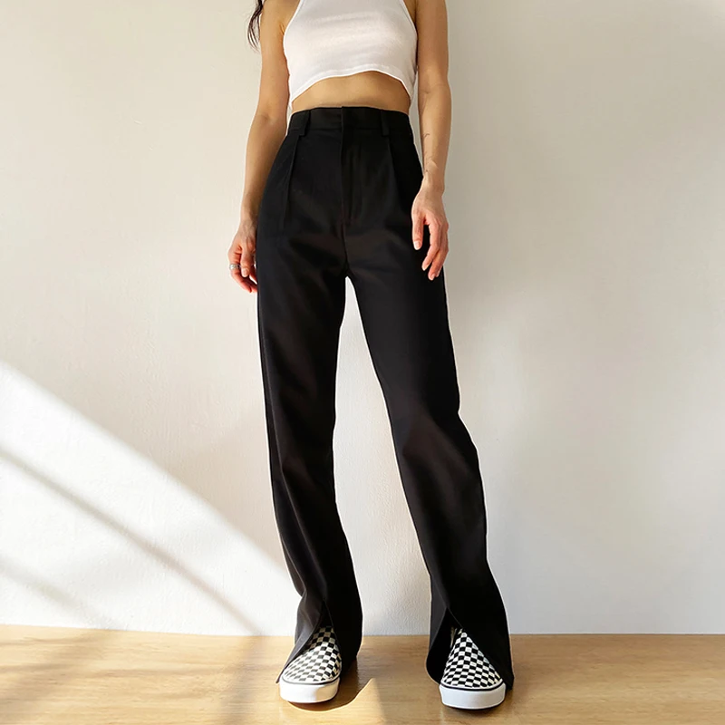 Women's Pants Harajuku Trousers For Female Traf Loose Straight Pants Full Length Black High Waist Casual Wide Leg Pants
Women's Pants Harajuku Trousers For Female Traf Loose Straight Pants Full Length Black High Waist Casual Wide Leg Pants