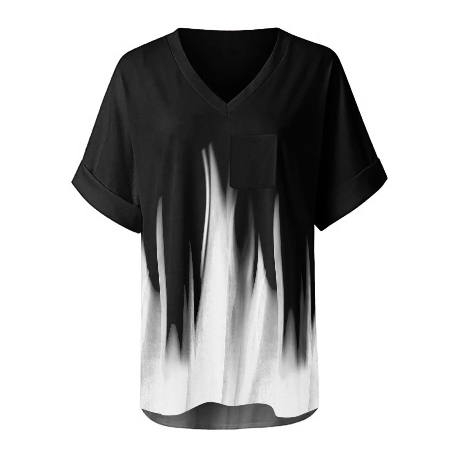 Women Summer Blouse Gradient Print Short Sleeve V-neck Print Shirts Pocket Tunics Casual Women Tops And Bloues Vintage Female
Women Summer Blouse Gradient Print Short Sleeve V-neck Print Shirts Pocket Tunics Casual Women Tops And Bloues Vintage Female