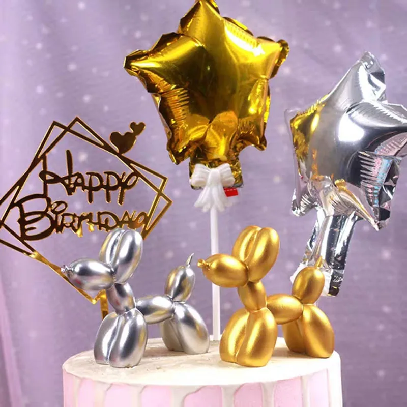 Cute Resin Crafts Sculpture Balloon Dog Happy Birthday Gift Party Cake Dessert Accessories Craftwork Home Desktop Decoration
Cute Resin Crafts Sculpture Balloon Dog Happy Birthday Gift Party Cake Dessert Accessories Craftwork Home Desktop Decoration
