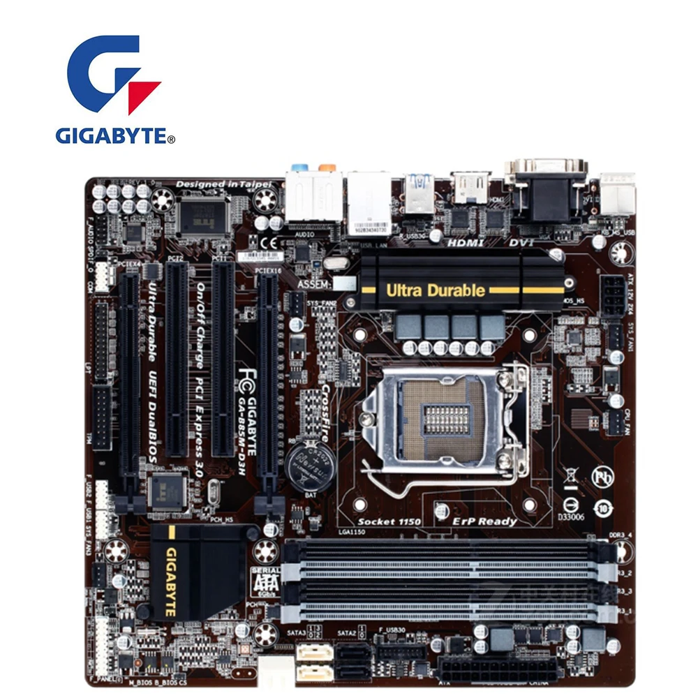 Для GIGABYTE GA B85M D3H материнская плата HD3 розетка LGA1150 DDR3 для Intel B85 оригинальная