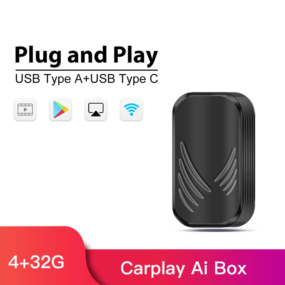 Carplay Ai Box Car Multimedia Player 4+32G Android system Wireless Mirror link For Carplay Android IOS Auto Tv Box 4k HD Video
Carplay Ai Box Car Multimedia Player 4+32G Android system Wireless Mirror link For Carplay Android IOS Auto Tv Box 4k HD Video