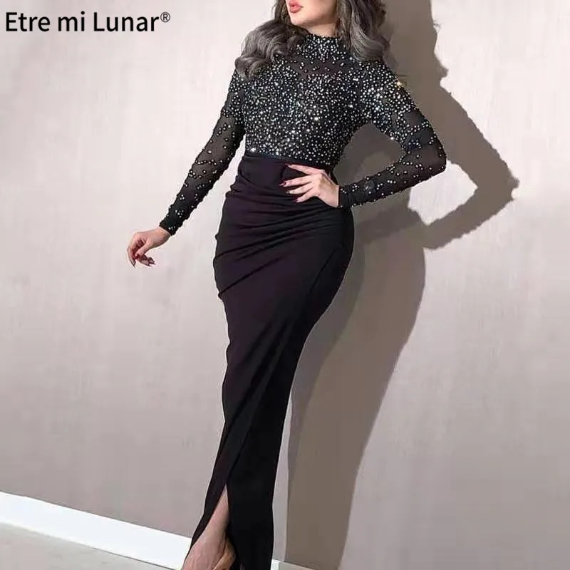 2021 Pink Beading Arabic Dubai Dress Long Sleeves High Split Mermaid Sequins Evening Gown LE4061 
2021 Pink Beading Arabic Dubai Dress Long Sleeves High Split Mermaid Sequins Evening Gown LE4061