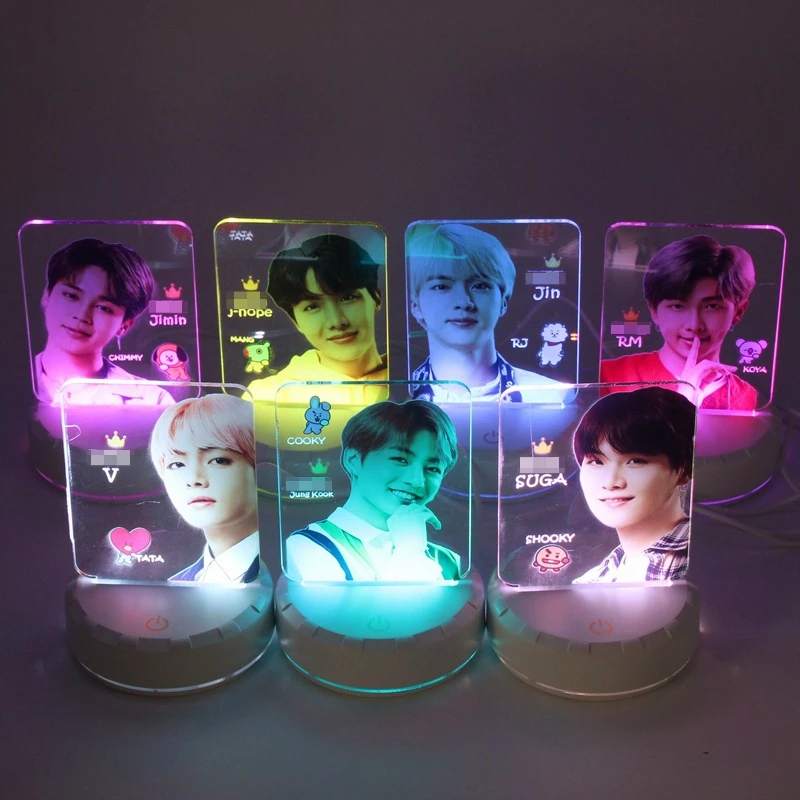 Яркий светодиодный ночник Kpop Merch RM Jin Suga JHope Jimin V Jungkook, фото, фотография, браслет, подарок для мальчиков
Яркий светодиодный ночник Kpop Merch RM Jin Suga JHope Jimin V Jungkook, фото, фотография, браслет, подарок для мальчиков