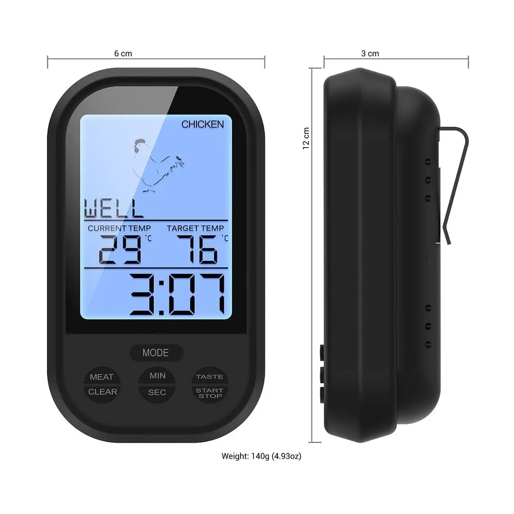 NEW YEAR Digital BBQ Thermometer Wireless Kitchen Oven Grill Smoker Meat Thermometer with Probe Timer Temperature Alarm
NEW YEAR Digital BBQ Thermometer Wireless Kitchen Oven Grill Smoker Meat Thermometer with Probe Timer Temperature Alarm