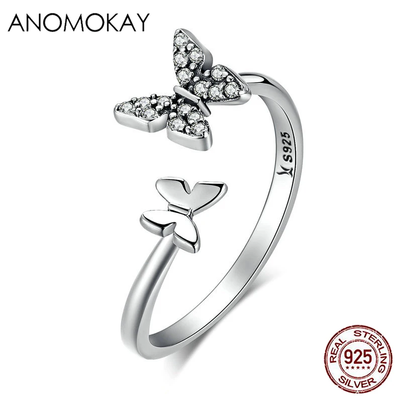 Anomokay 100% 925 Sterling Silver Dazzling CZ Butterfly Open Finger Ring Lovely Animal Free Size Silver Rings Jewelry Gift
Anomokay 100% 925 Sterling Silver Dazzling CZ Butterfly Open Finger Ring Lovely Animal Free Size Silver Rings Jewelry Gift