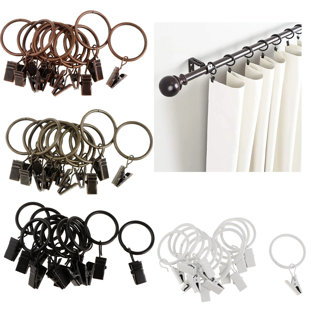 12 Piece Heavy Duty Nickel Plated Metal Curtain Rings with Clips Hooks Open Rings for Curtains and Robs
12 Piece Heavy Duty Nickel Plated Metal Curtain Rings with Clips Hooks Open Rings for Curtains and Robs