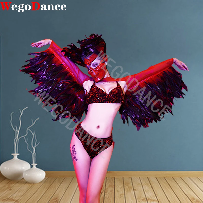 New Women Feather Sequin Bikini Gogo Halloween Masks Sexy Party Performance Clothes Bar Show Suit
New Women Feather Sequin Bikini Gogo Halloween Masks Sexy Party Performance Clothes Bar Show Suit