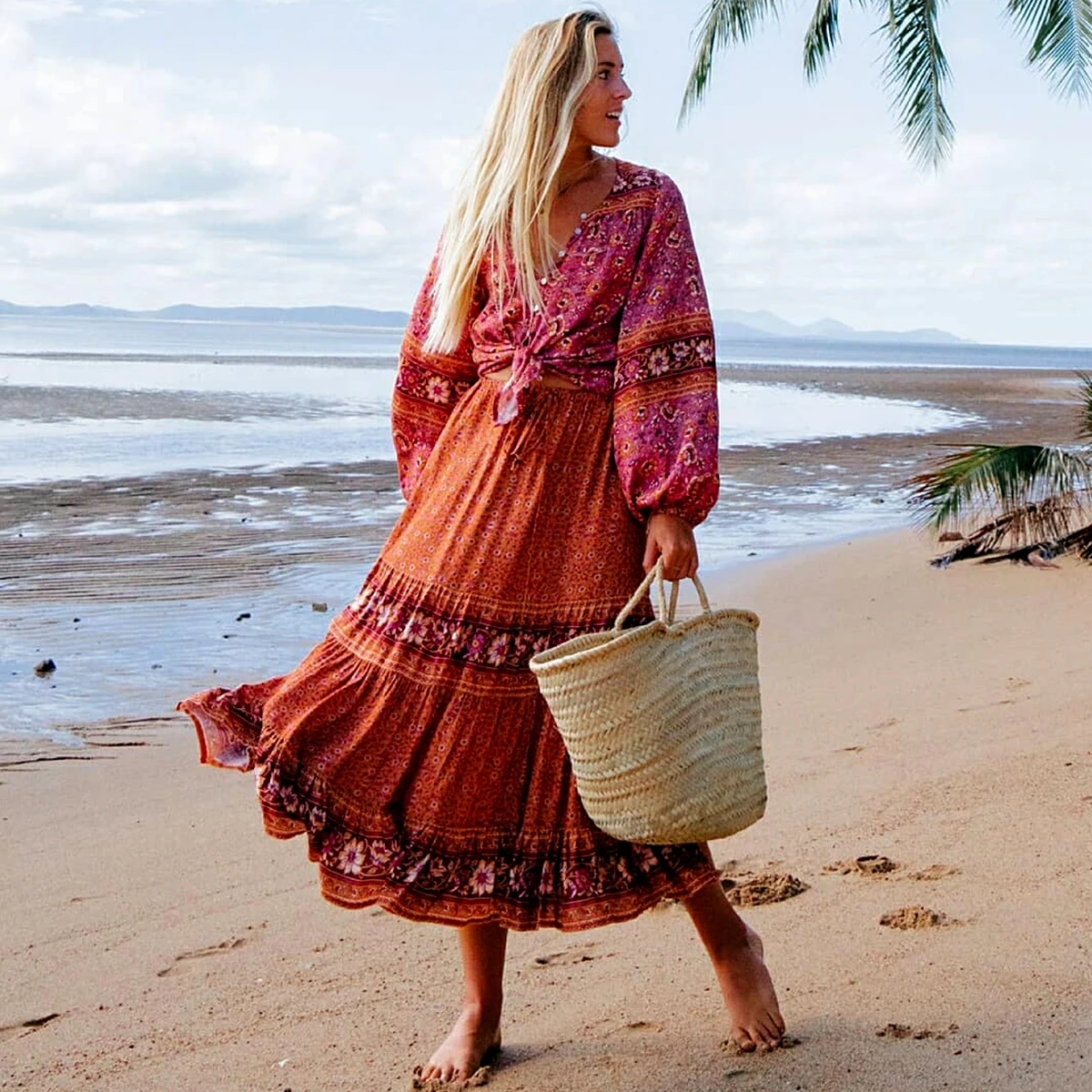 Jastie Bohemian Floral Print Midi Skirt Women Tassle Elastic High Waist Skirts Summer 2020 Elegant Female Bottom Beach Skirt
Jastie Bohemian Floral Print Midi Skirt Women Tassle Elastic High Waist Skirts Summer 2020 Elegant Female Bottom Beach Skirt