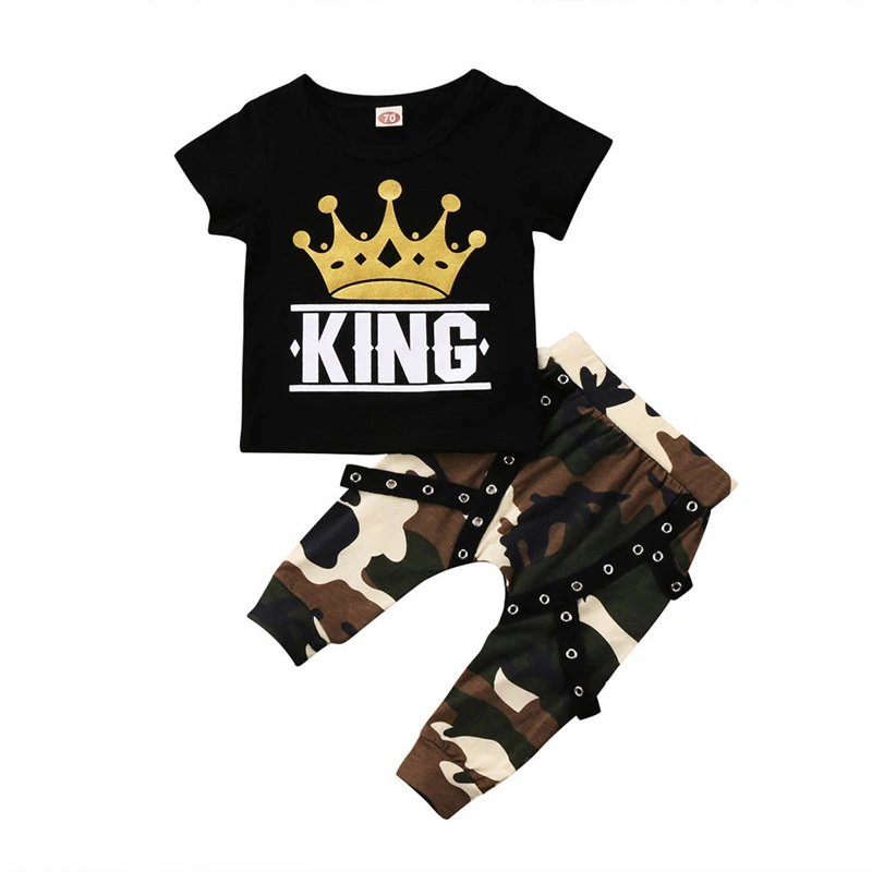 Pudcoco 2pcs Baby Boys Camo King Clothes Set Summer Tops T-shirt+Camo Hip-Hop Pants Toddler Kids Casual Outfits Clothes Set 0-5Y
Pudcoco 2pcs Baby Boys Camo King Clothes Set Summer Tops T-shirt+Camo Hip-Hop Pants Toddler Kids Casual Outfits Clothes Set 0-5Y