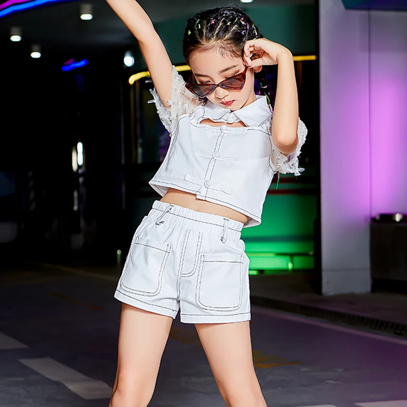Summer Jazz Girl Sets Hip-Hop Dance Clothes Crop Tops White Shorts Stage Costume Festival Clothing Cheerleader Costume
Summer Jazz Girl Sets Hip-Hop Dance Clothes Crop Tops White Shorts Stage Costume Festival Clothing Cheerleader Costume