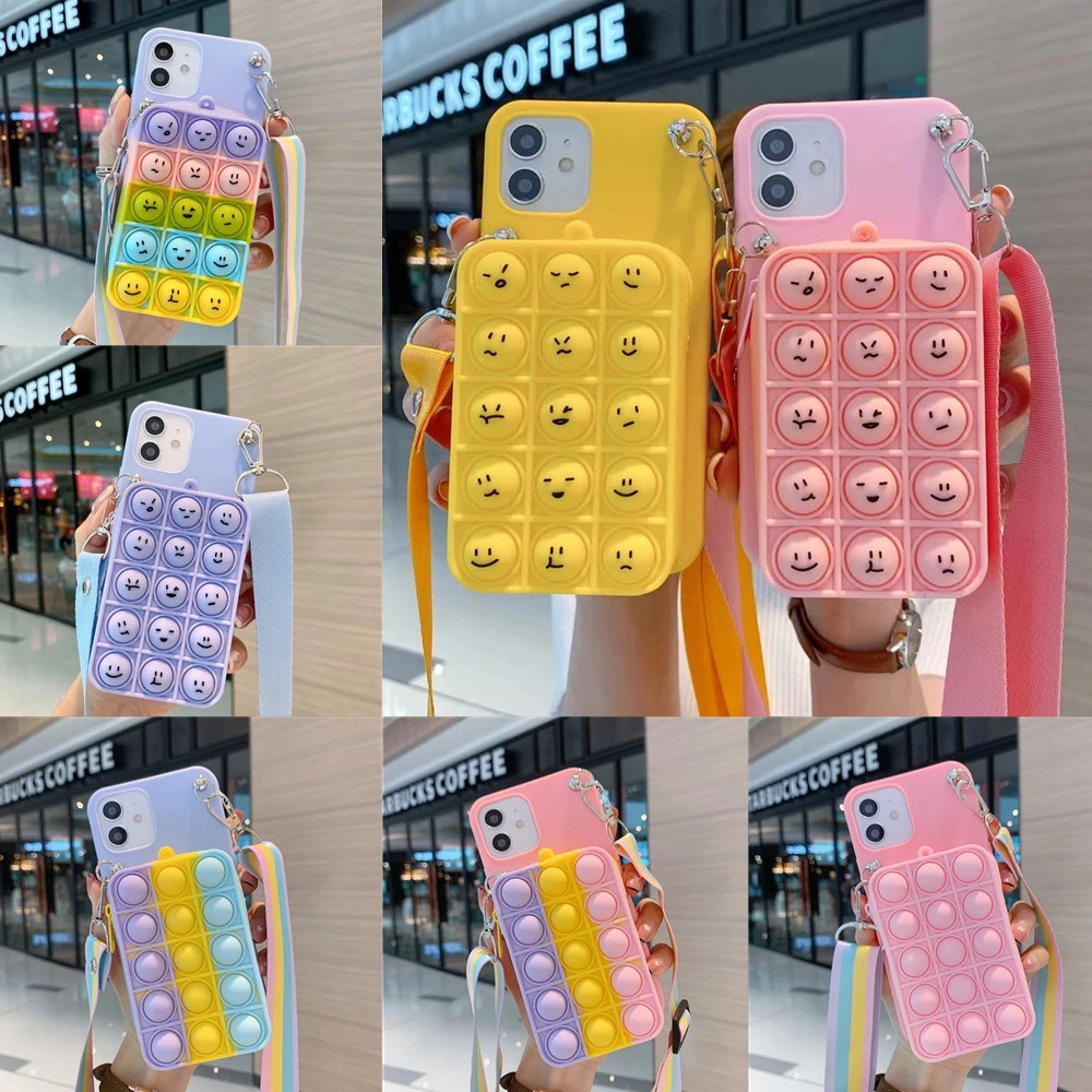 

Coin Purses Pop Case For Xiaomi Redmi 4A 4X 5 5A 6 6A 7 7A 8 8A 9 9A 9i 9C 9T K20 K30 K30i K30s K40 Pro Plus Bubble Wallet Cover