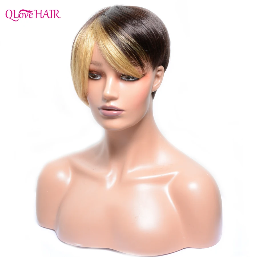 QLove Short PiXie Curly Wig with Bangs Black Peruvian Human Hair Wigs for Women Natural Ombre Blonde Straight Full Bob Wigs
QLove Short PiXie Curly Wig with Bangs Black Peruvian Human Hair Wigs for Women Natural Ombre Blonde Straight Full Bob Wigs