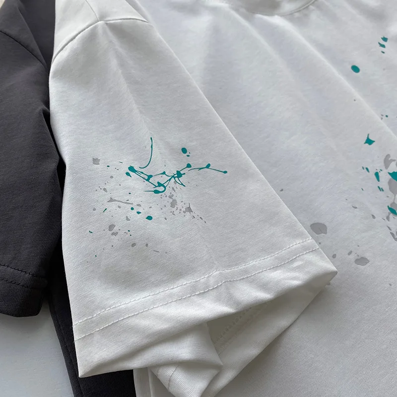 Paint Letter Printing T Shirt Women Loose Korean Short Sleeve T-shirt Female 2021 Round Neck Medium Length Top 
Paint Letter Printing T Shirt Women Loose Korean Short Sleeve T-shirt Female 2021 Round Neck Medium Length Top