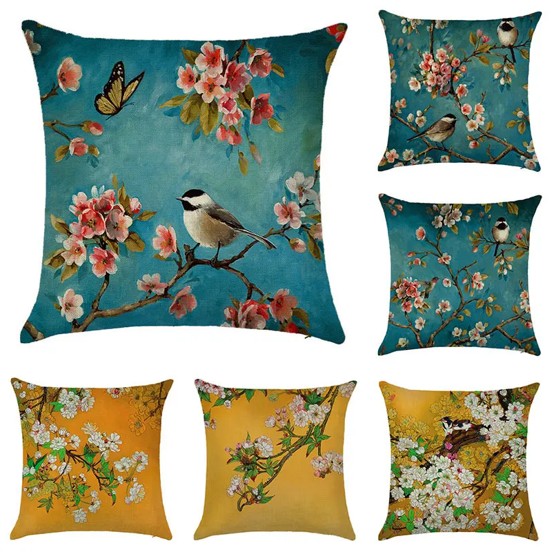 Pillow Cushion Cover Birds and Flowers Sofa Decorative Linen Pillowcase Throw Pillows Home Decor Pillowcover for Bedroom 45*45cm
Pillow Cushion Cover Birds and Flowers Sofa Decorative Linen Pillowcase Throw Pillows Home Decor Pillowcover for Bedroom 45*45cm