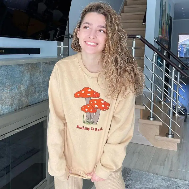 2021 Spring and Autumn Pullover Sweater Women's Mushroom Embroidery Street Style Casual Loose Slim Top All-Match Thin Sweater
2021 Spring and Autumn Pullover Sweater Women's Mushroom Embroidery Street Style Casual Loose Slim Top All-Match Thin Sweater