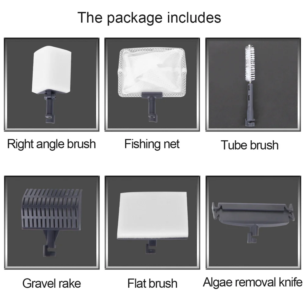 6 in 1 Multipurpose Telescopic Fish Tank Cleaning Kit Complete Aquarium Brush Fish Net Rake Scraper
6 in 1 Multipurpose Telescopic Fish Tank Cleaning Kit Complete Aquarium Brush Fish Net Rake Scraper