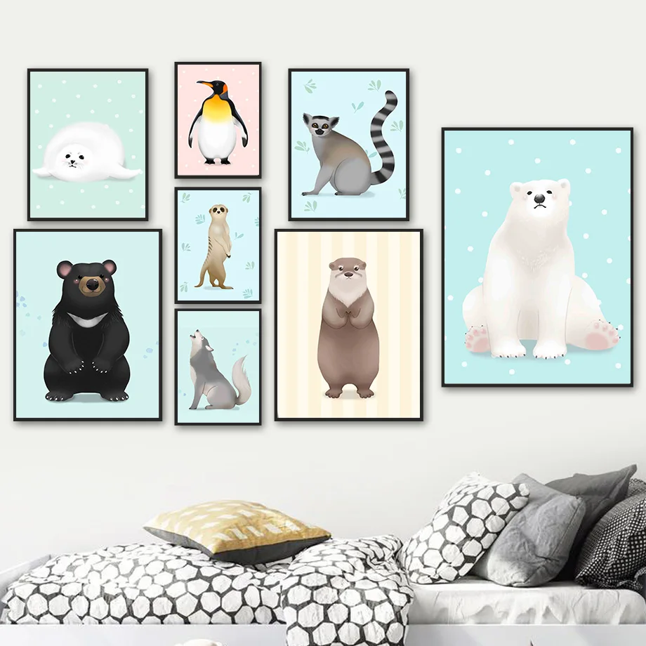 Raccoon Penguin Seal Bear Meerkat Wolf Sea Lion Wall Art Canvas Painting Nordic Posters And Prints Wall Pictures Kids Room Decor
Raccoon Penguin Seal Bear Meerkat Wolf Sea Lion Wall Art Canvas Painting Nordic Posters And Prints Wall Pictures Kids Room Decor