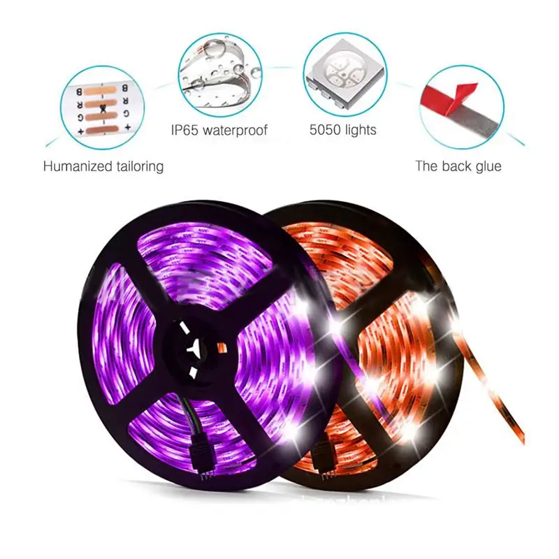 RGB LED Strip Light SMD5050 5M RGB Tape DC 12V Flexible Strip Lamp With 44-Key Remote Control Dual Output TV Background Decor
RGB LED Strip Light SMD5050 5M RGB Tape DC 12V Flexible Strip Lamp With 44-Key Remote Control Dual Output TV Background Decor