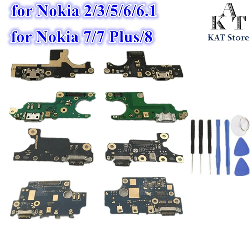 1 шт. для Nokia 2 3 5 6 7 plus 8 Разъем зарядки разъем микрофона USB гибкий кабель плата +