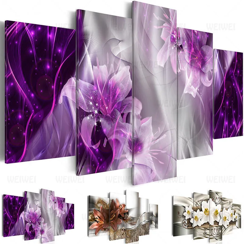 Home Decor Prints Canvas Poster Frame 5 Pieces Abstract Lily Flowers Painting Wall Art Pictures Living Room Exquisite Background
Home Decor Prints Canvas Poster Frame 5 Pieces Abstract Lily Flowers Painting Wall Art Pictures Living Room Exquisite Background