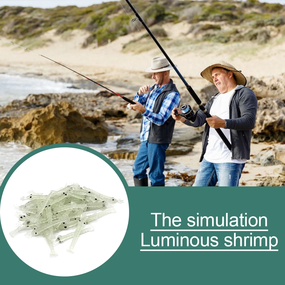 Luminous Shrimp Fishing Lures 50pcs/lot 4cm Soft Silicone Green Shrimp Artificial Bait Sabiki Rig Lures
Luminous Shrimp Fishing Lures 50pcs/lot 4cm Soft Silicone Green Shrimp Artificial Bait Sabiki Rig Lures
