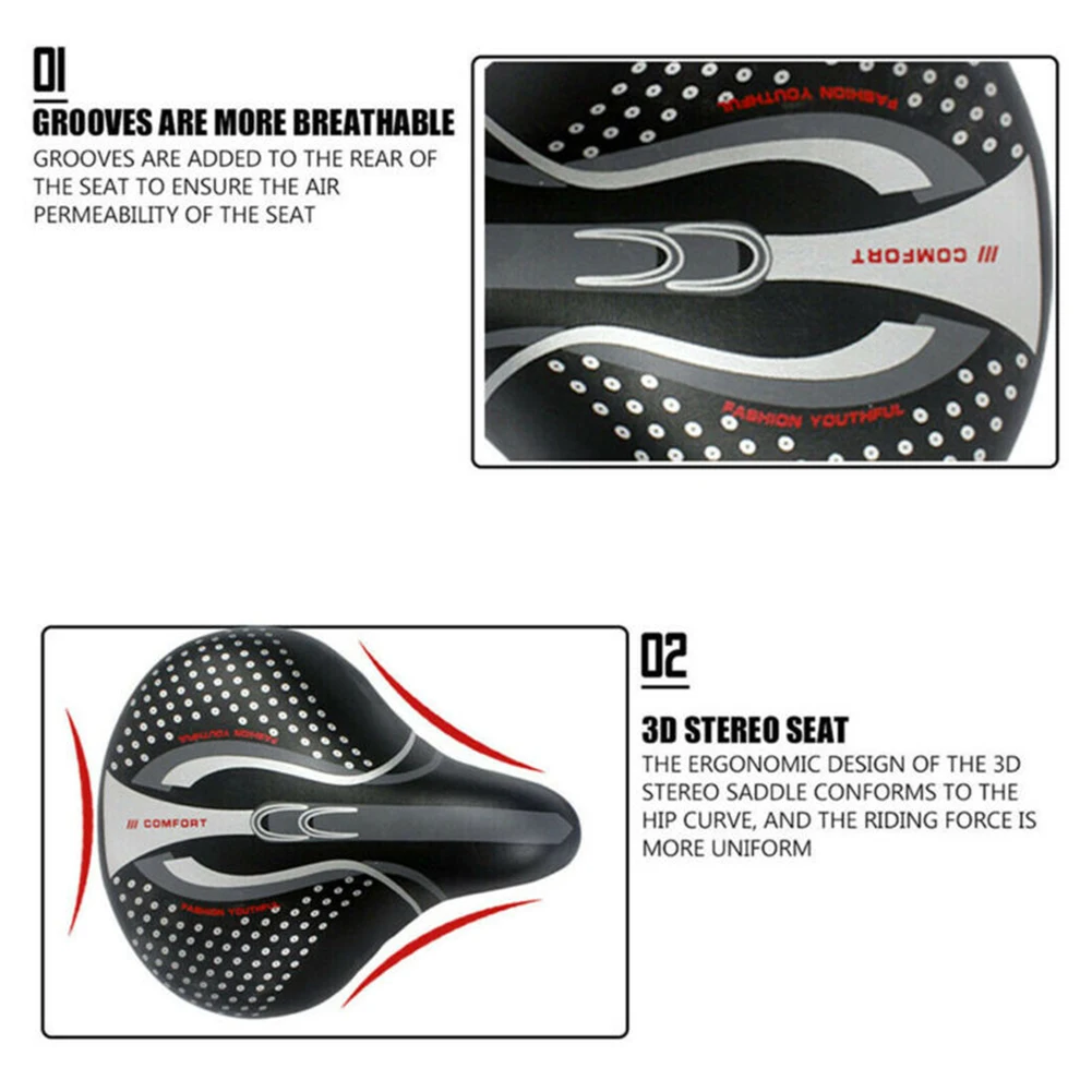 Bicycle Saddle Seat Mountain Bike Cushion Cycling Saddle Trail Comfort Races Seat Extra Wide Big Bum Bicycle Soft Pad Saddle
Bicycle Saddle Seat Mountain Bike Cushion Cycling Saddle Trail Comfort Races Seat Extra Wide Big Bum Bicycle Soft Pad Saddle
