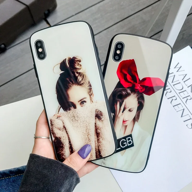 Изогнутый чехол из закаленного стекла модная девушка для Iphone 6 6s 7 8plus 11 11Pro 11ProMax X XS