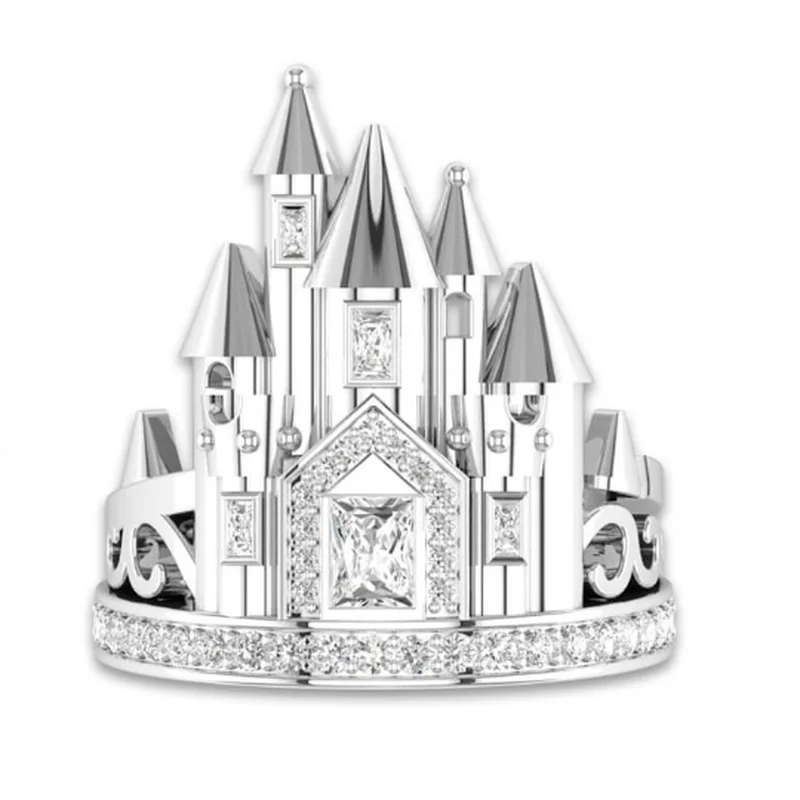 Fashion Creative Exquisite Castle Shape Ladies Valentine's Day Gift Jewelry Ring Engagement Party Anniversary Jewelry Wholesale
Fashion Creative Exquisite Castle Shape Ladies Valentine's Day Gift Jewelry Ring Engagement Party Anniversary Jewelry Wholesale