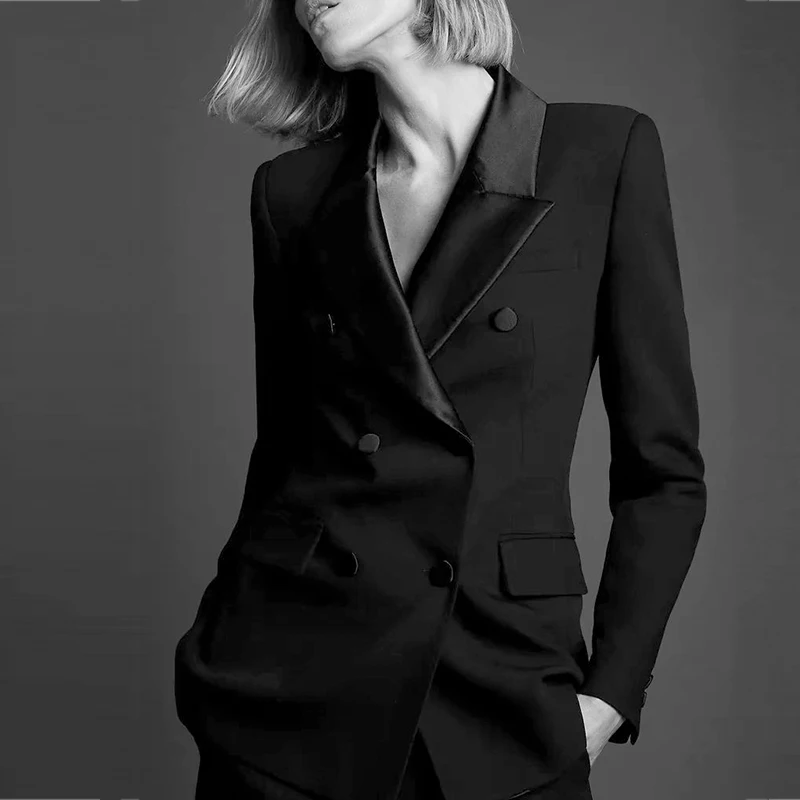 KUMSVAG Women Autumn ZA Blazers Coats 2021 Casual Solid Double Breasted Female Elegant Party OL Fashion Slim Blazer Outerwear
KUMSVAG Women Autumn ZA Blazers Coats 2021 Casual Solid Double Breasted Female Elegant Party OL Fashion Slim Blazer Outerwear