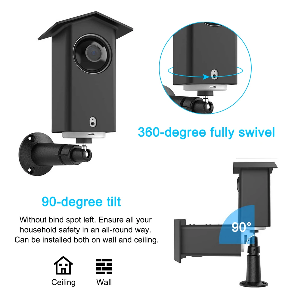 1 Pack Waterproof Protective Case + 360 Degree Protective Adjustable Metal Wall Mount Bracket Suitable For Indoor Outdoor Use
1 Pack Waterproof Protective Case + 360 Degree Protective Adjustable Metal Wall Mount Bracket Suitable For Indoor Outdoor Use
