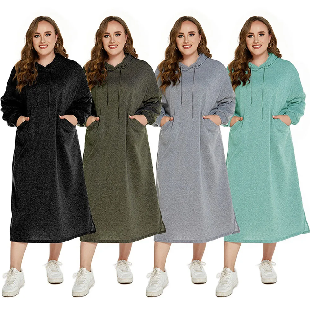 Women's Winter New Style Plus Size Long-Sleeved Fleece Warm Sweatshirt Drawstring Hoodie Casual Mid-Length Solid Color Dress5XL
Women's Winter New Style Plus Size Long-Sleeved Fleece Warm Sweatshirt Drawstring Hoodie Casual Mid-Length Solid Color Dress5XL