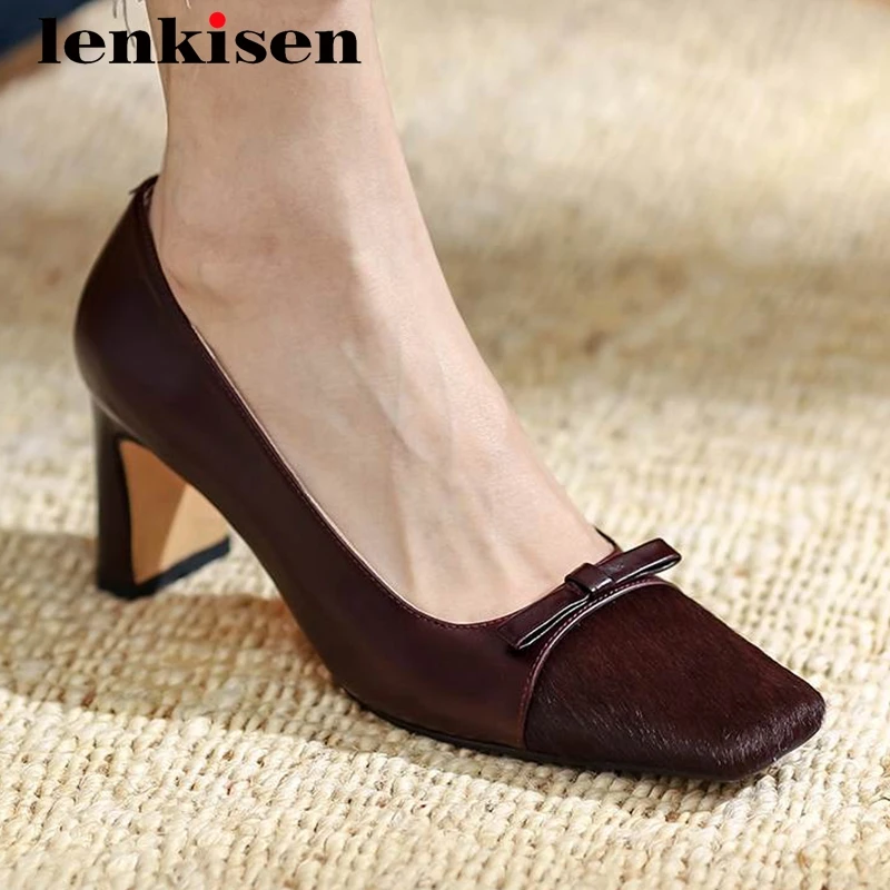 Lenkisen european style gladiator butterfly-knot genuine leather horsehair square toe high heel slip on catwalk women pumps L92
Lenkisen european style gladiator butterfly-knot genuine leather horsehair square toe high heel slip on catwalk women pumps L92