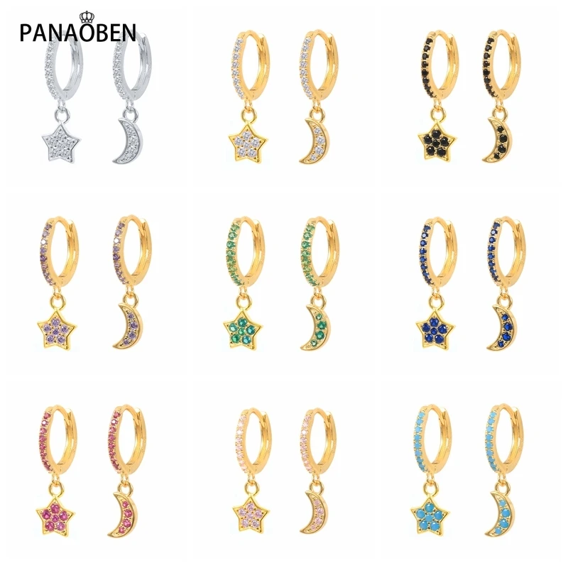 Серьги-кольца женские из серебра 925 пробы с цветными звездами и Луной
Серьги-кольца женские из серебра 925 пробы с цветными звездами и Луной