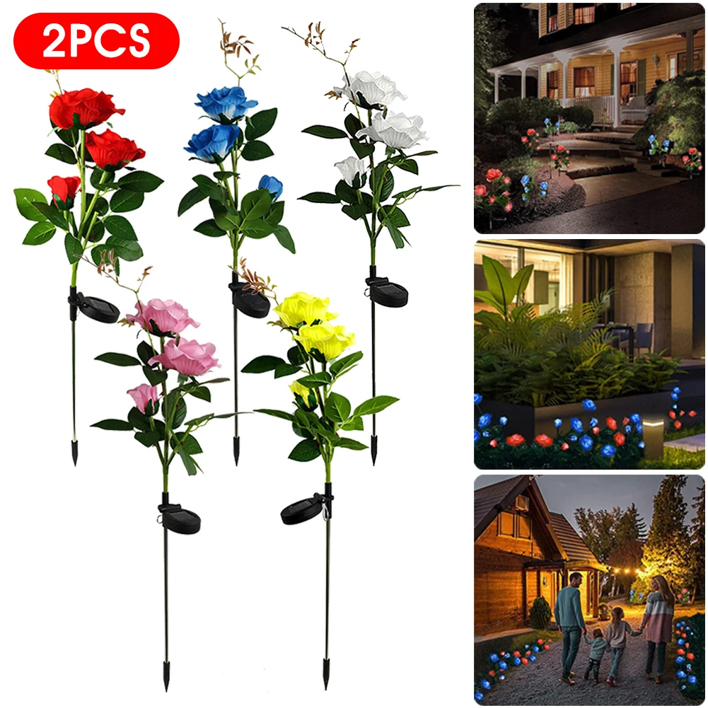 2Pcs Solar Rose Flower Light Waterproof Garden decoration outdoor Landscape Lamp solar Lawn Lamp Home led lights Night Lights
2Pcs Solar Rose Flower Light Waterproof Garden decoration outdoor Landscape Lamp solar Lawn Lamp Home led lights Night Lights