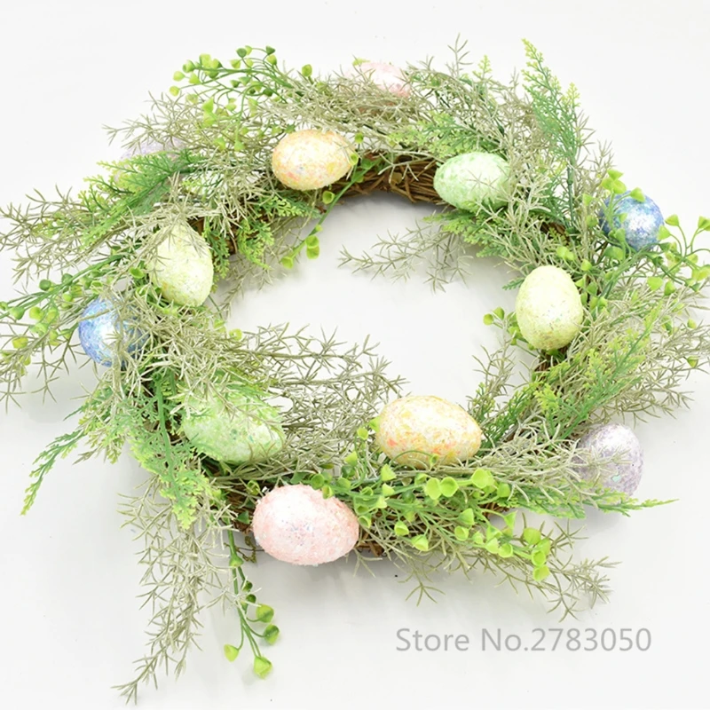 Artificial Easter Door Wreath Foam Eggs Rattan Wreath Flower Garland Hanging Home Door Window Decoration 45cm for Easter Party
Artificial Easter Door Wreath Foam Eggs Rattan Wreath Flower Garland Hanging Home Door Window Decoration 45cm for Easter Party