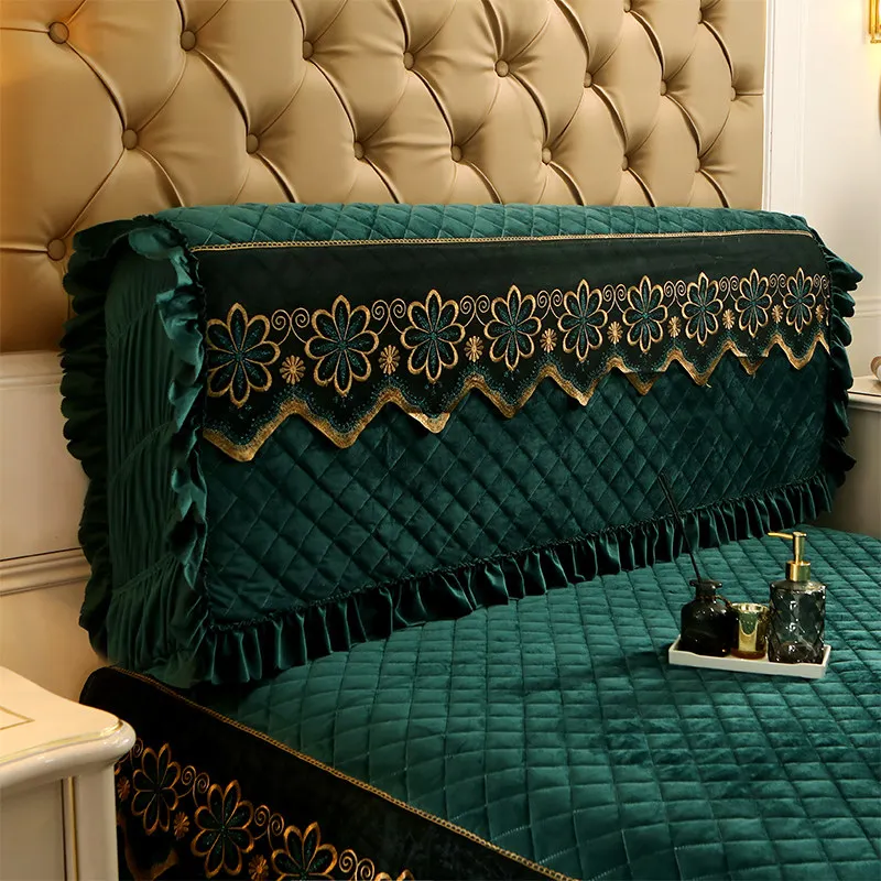 Retro Lace Velvet Headboard Cover for Queen King Size Bed with Pocket Quilted Solid Color Dustproof Cover for Bedroom European
Retro Lace Velvet Headboard Cover for Queen King Size Bed with Pocket Quilted Solid Color Dustproof Cover for Bedroom European