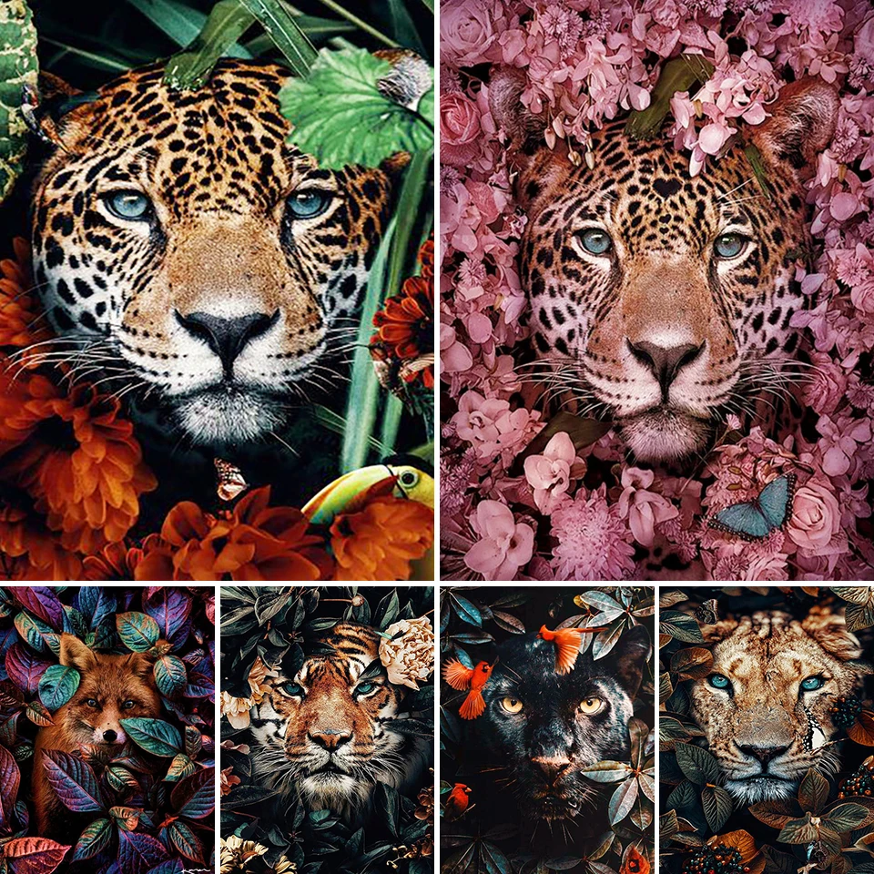 5D DIY Diamond Painting Leopard Lion Flowers Cross Stitch Kit Full Drill Square Embroidery Mosaic Art Picture Hobby Crafts Decor
5D DIY Diamond Painting Leopard Lion Flowers Cross Stitch Kit Full Drill Square Embroidery Mosaic Art Picture Hobby Crafts Decor